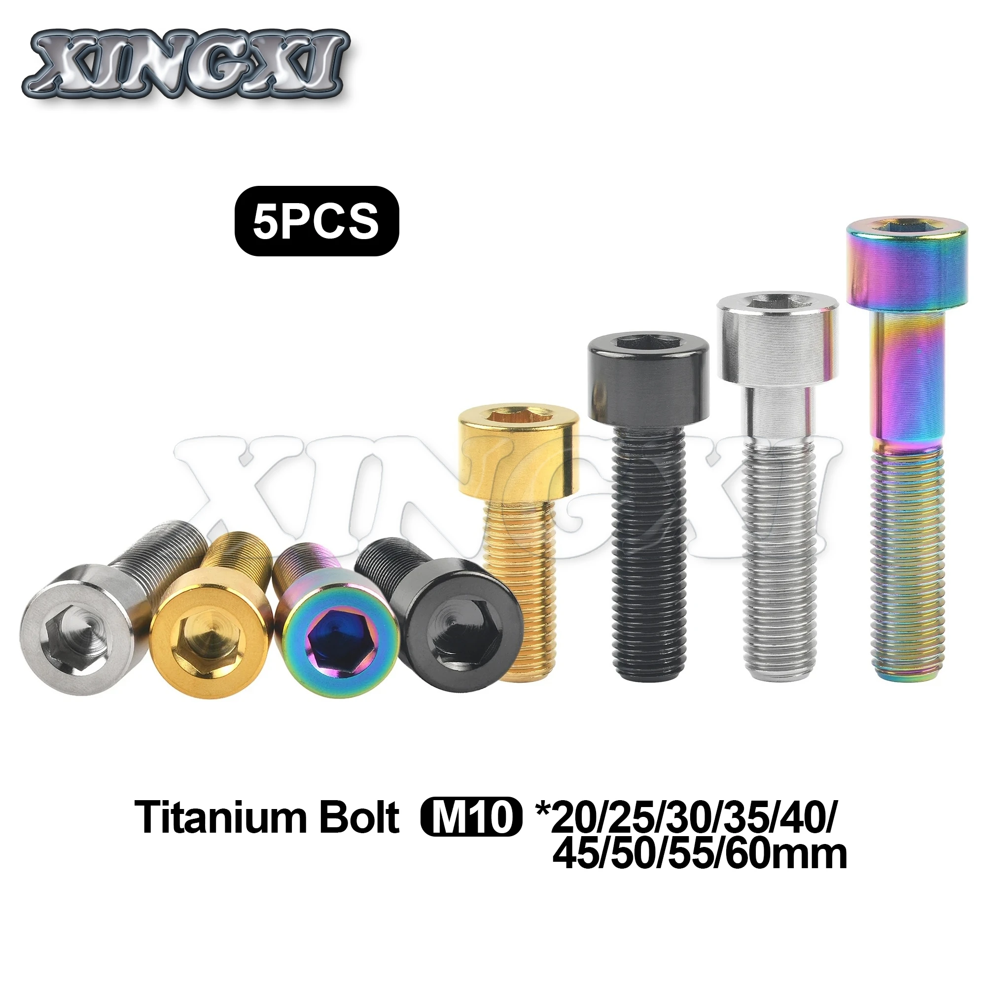 

Титановый болт Xingxi M10x20, 25, 30, 35, 40, 45, 50, 55, 60 мм, квадратная головка, шаг 1,25/1,5 мм, крепежные винты с шестигранной головкой