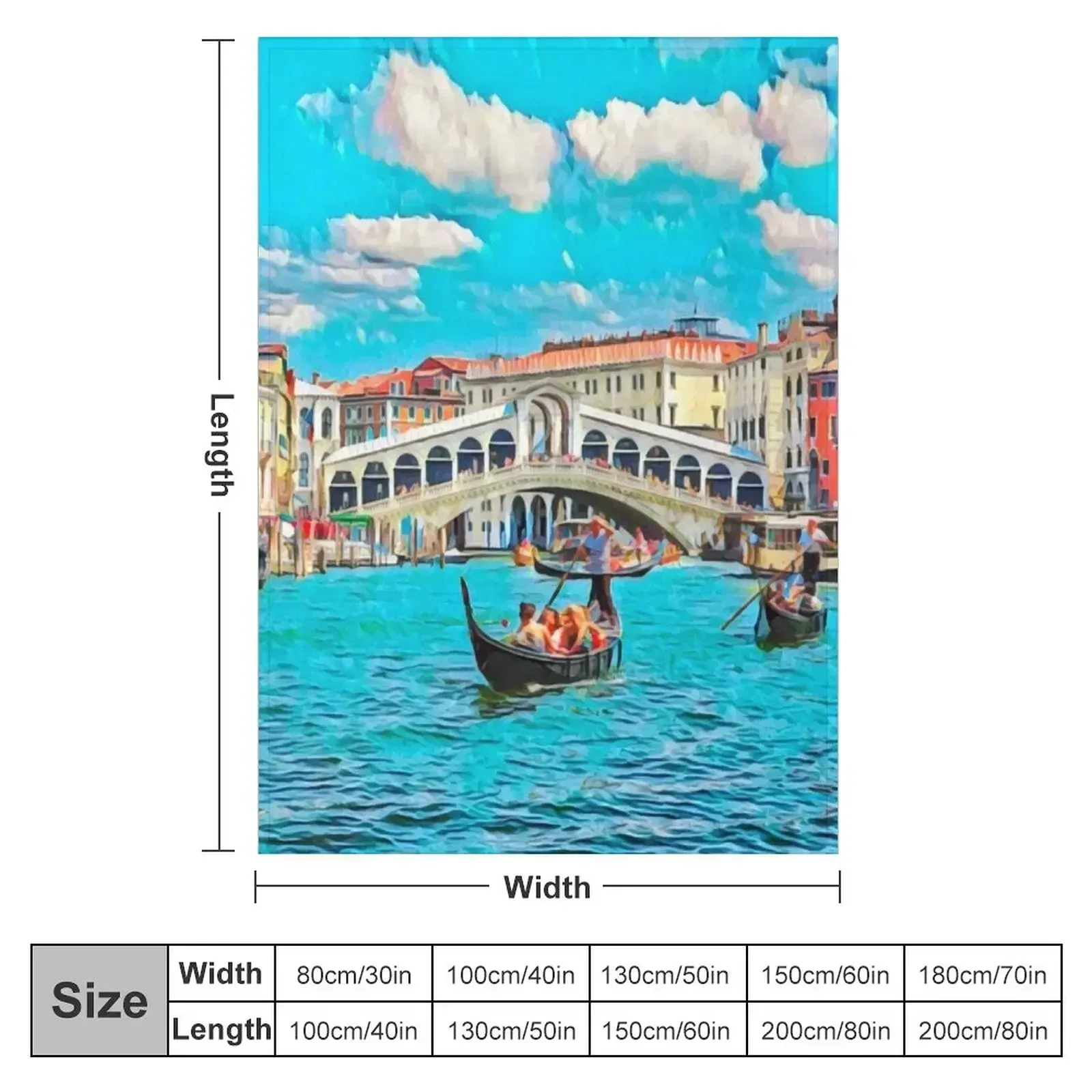 Venice Grand Canal Throw Blanket Baby Kid'S Soft Big Decorative Sofas Flannels for sofa Blankets