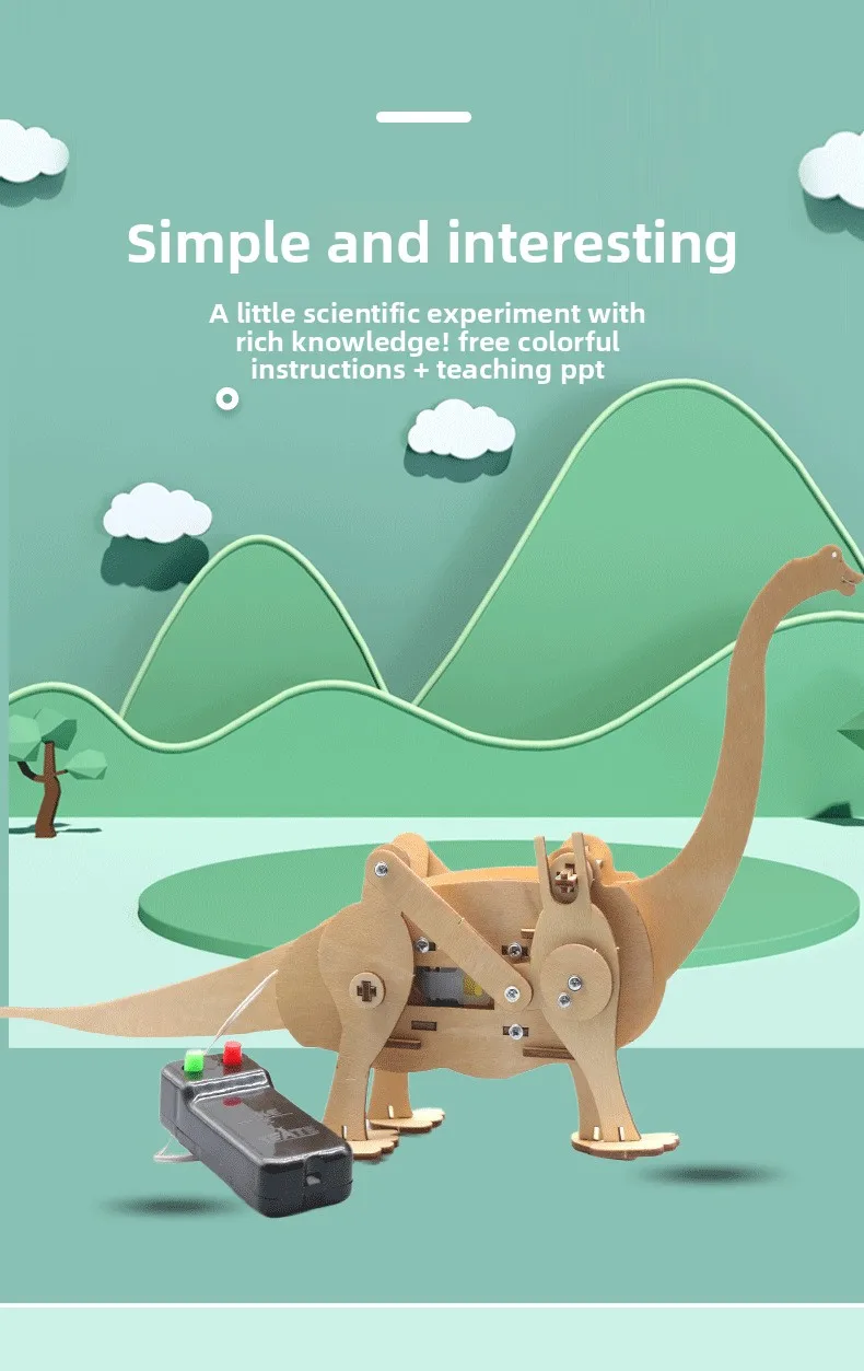 DIY Science Toys Children Educational STEM Kits Dinosaur Model Technologia Experimental Tool Wood Puzzle Games School Supply