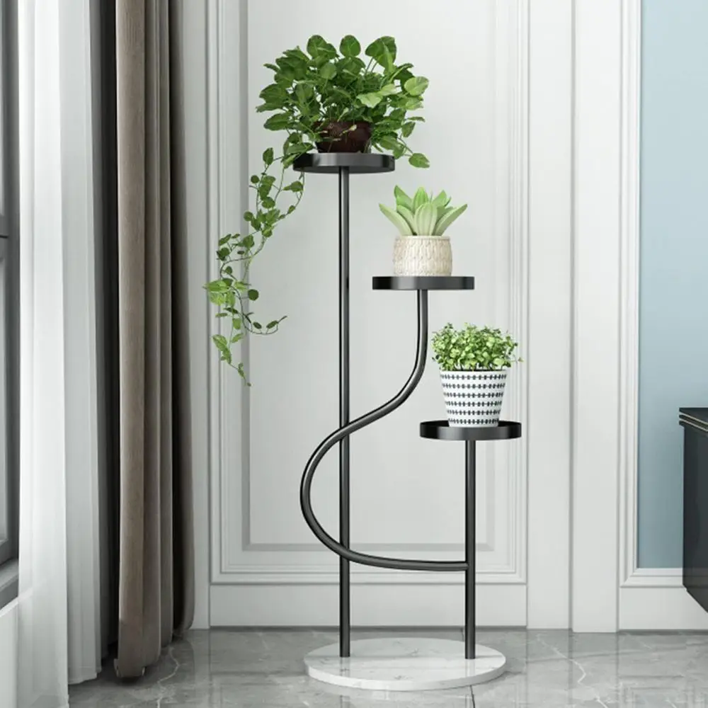 

Metal Plants Stand with Marble Base 3 Tiers lower Pot Stand,lower Pot Holder Shelves Plant Display Plant Stand or Home Decoratio