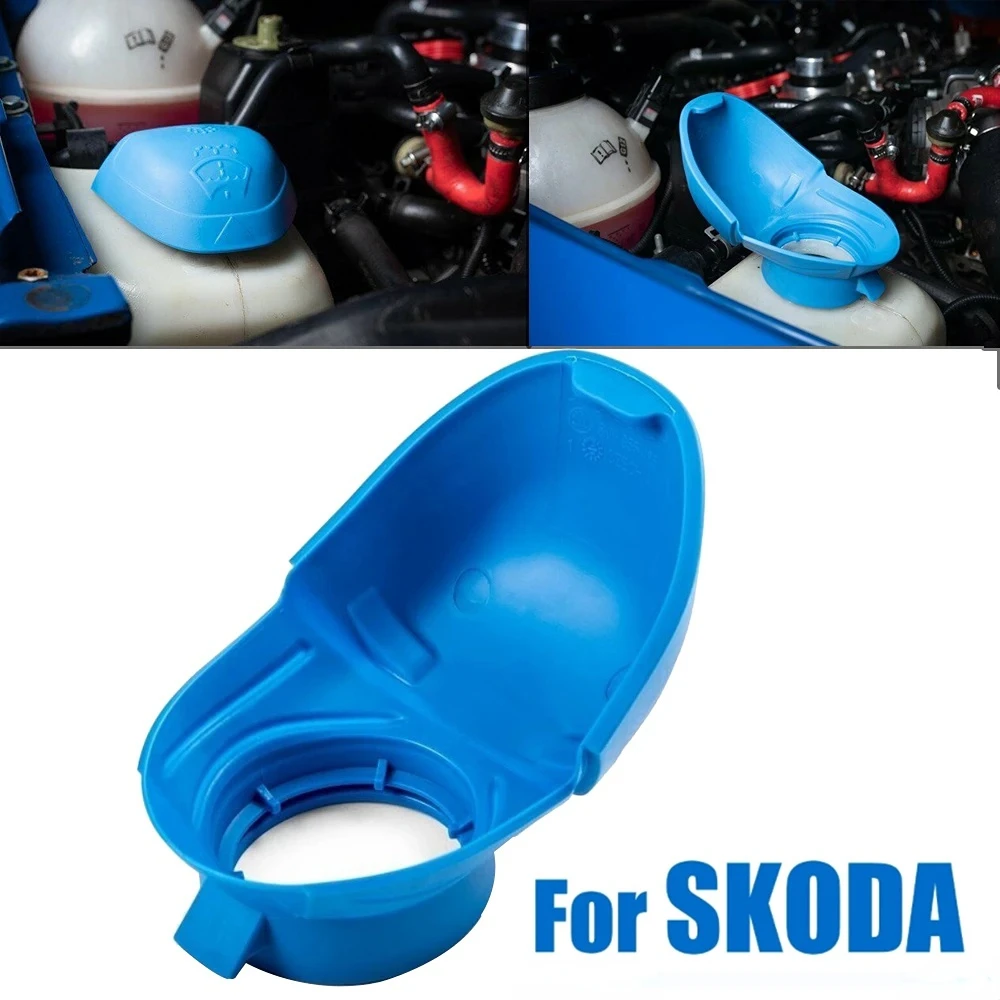 Tapa de botella de depósito de líquido para limpiaparabrisas delantero, cubierta para Skoda Citigo Fabia Superb Octavia A5 A7 Karoq Kodiaq