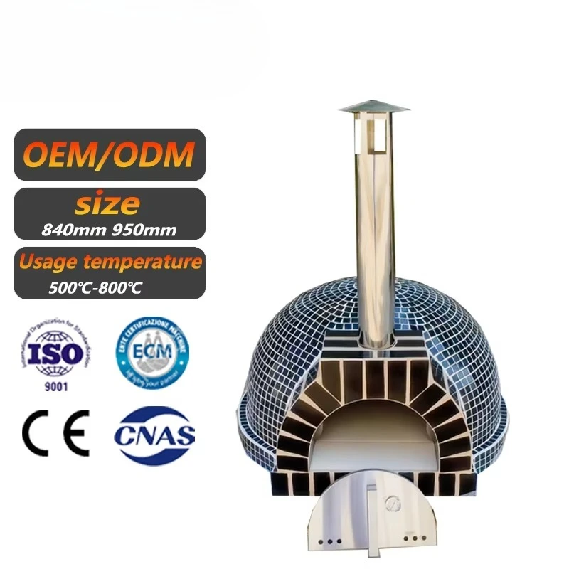 Commercial Wood Fired Pizza Oven Clay Brick Dome Large Capacity Outdoor Bread Baker Heavy Duty Restaurant Equipment Refractory