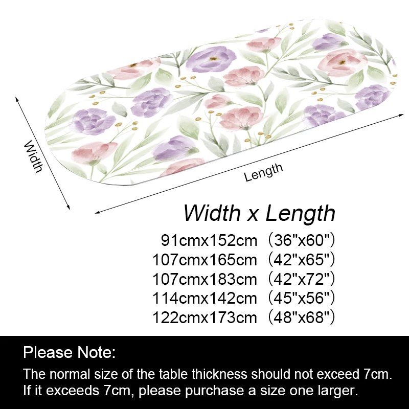 Oval Table Tablecloth Table Cover Elastic Fits for 4Chairs Dining Room Table Folding Tables Washable Table Cover for Picnic Camp