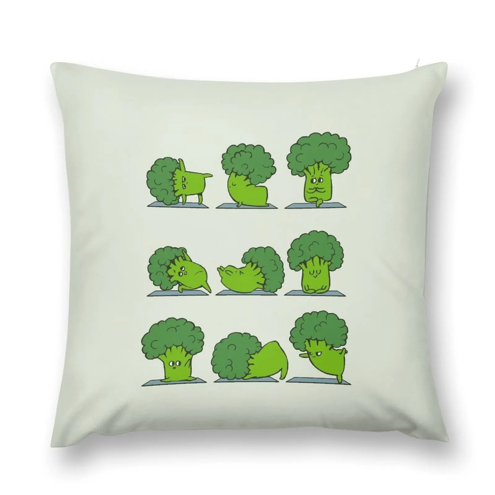 

Broccoli Yoga Throw Pillow Covers For Sofas Cushion Cover Set pillow