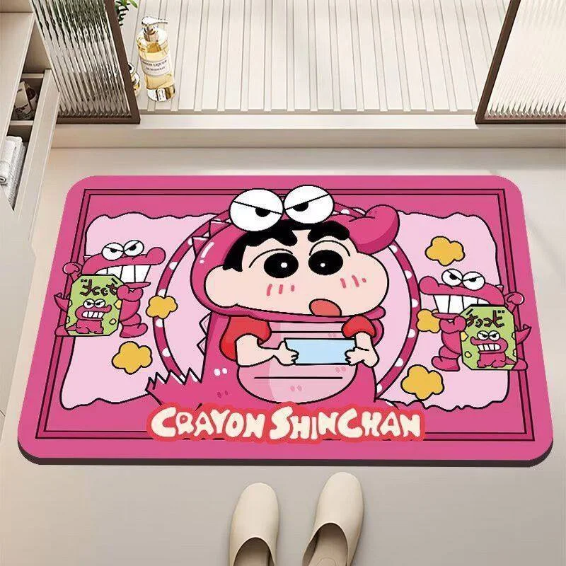 Crayon Shin-Chan Cartoon Diatomaceous Earth Bath Mat Super Absorbent Non Slip Door Mat For Bathroom Toilet Entryway Home Use