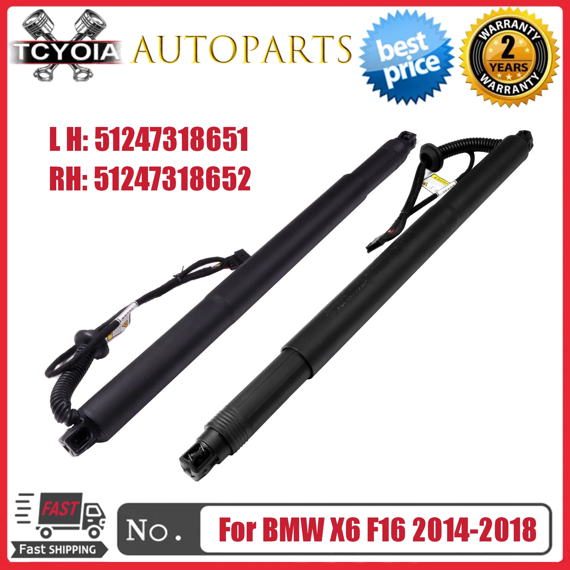 

2 шт. левая и правая электрические опоры багажника 51247318651 51247318652 для BMW X6 F16 2014-2018