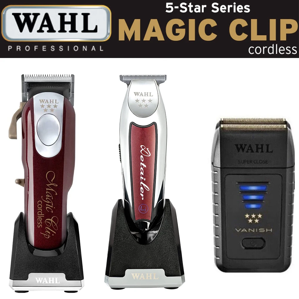 Wahl 8148 Magic Clip Black Combo Professional Barber Cordless Hair Clipper&Hair Trimmer&Vanish Shaver For Barbers & Stylists