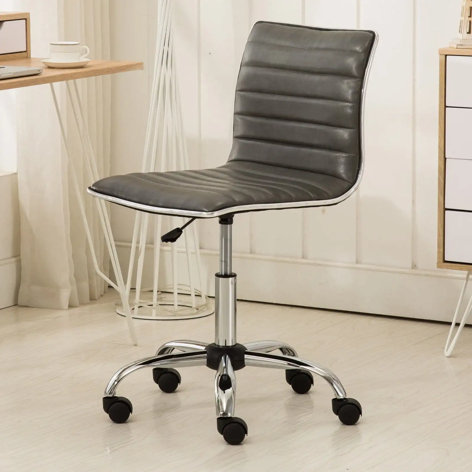 Fremo Chromel Adjustable Air Lift Office Chair, White