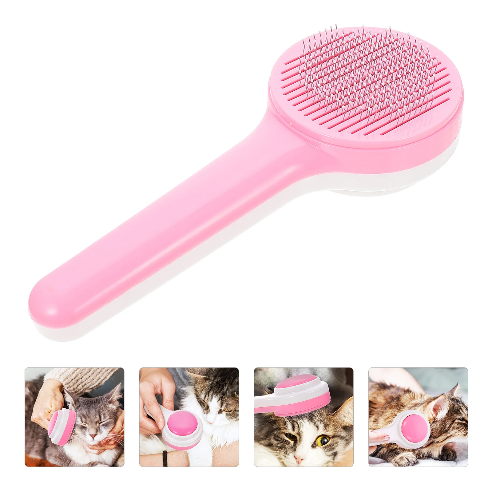 

Stainless Steel Pet Grooming Brush Ergonomic Handle Dog Comb Durable Kitten Brush Portable Household Pet Supply Tool
