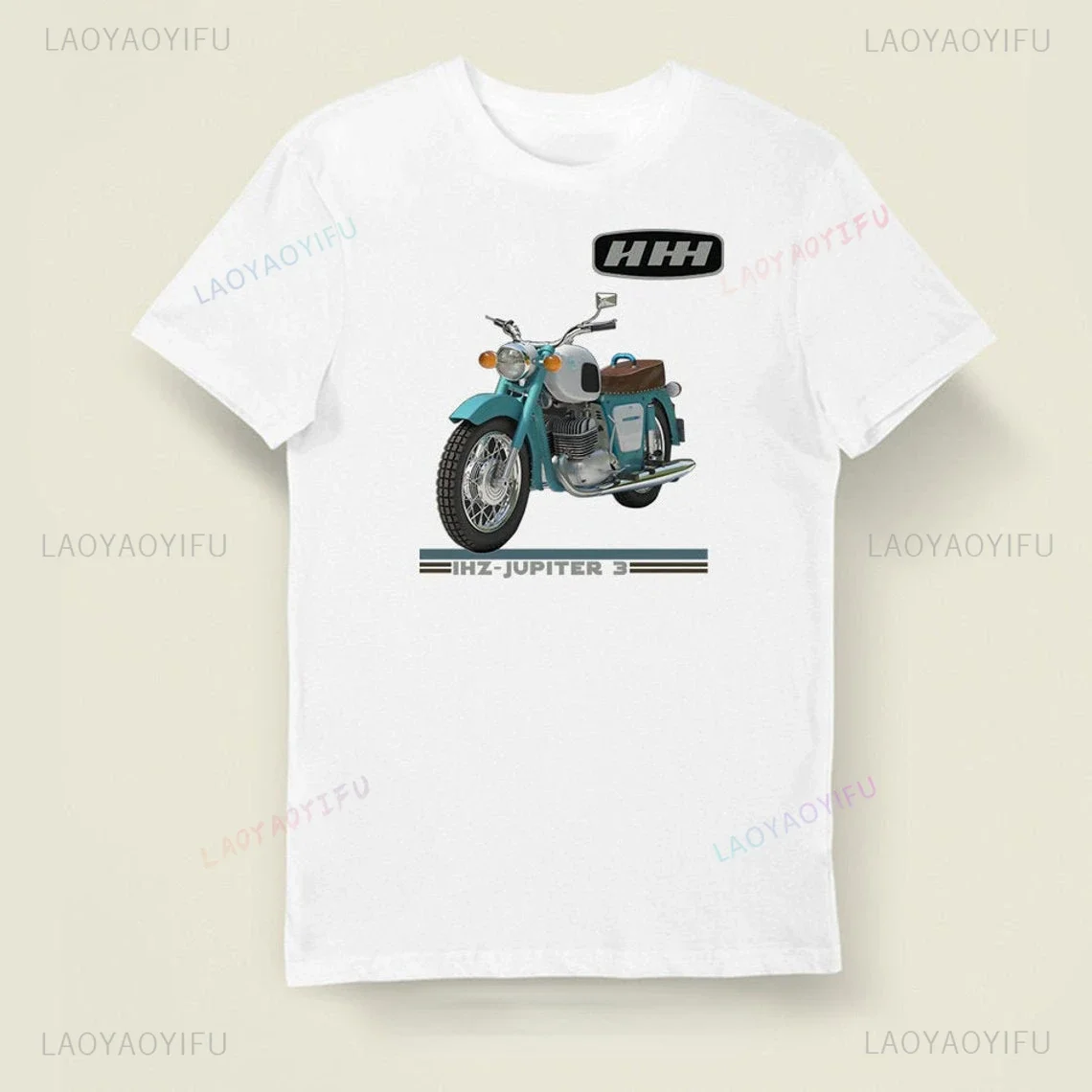 2024Russian USSR IZH Jupiter 3 Motorcycle T-Shirt New Short Sleeve O-Neck Casual Mens Vintage T-shirt Streetwear t shirt for men