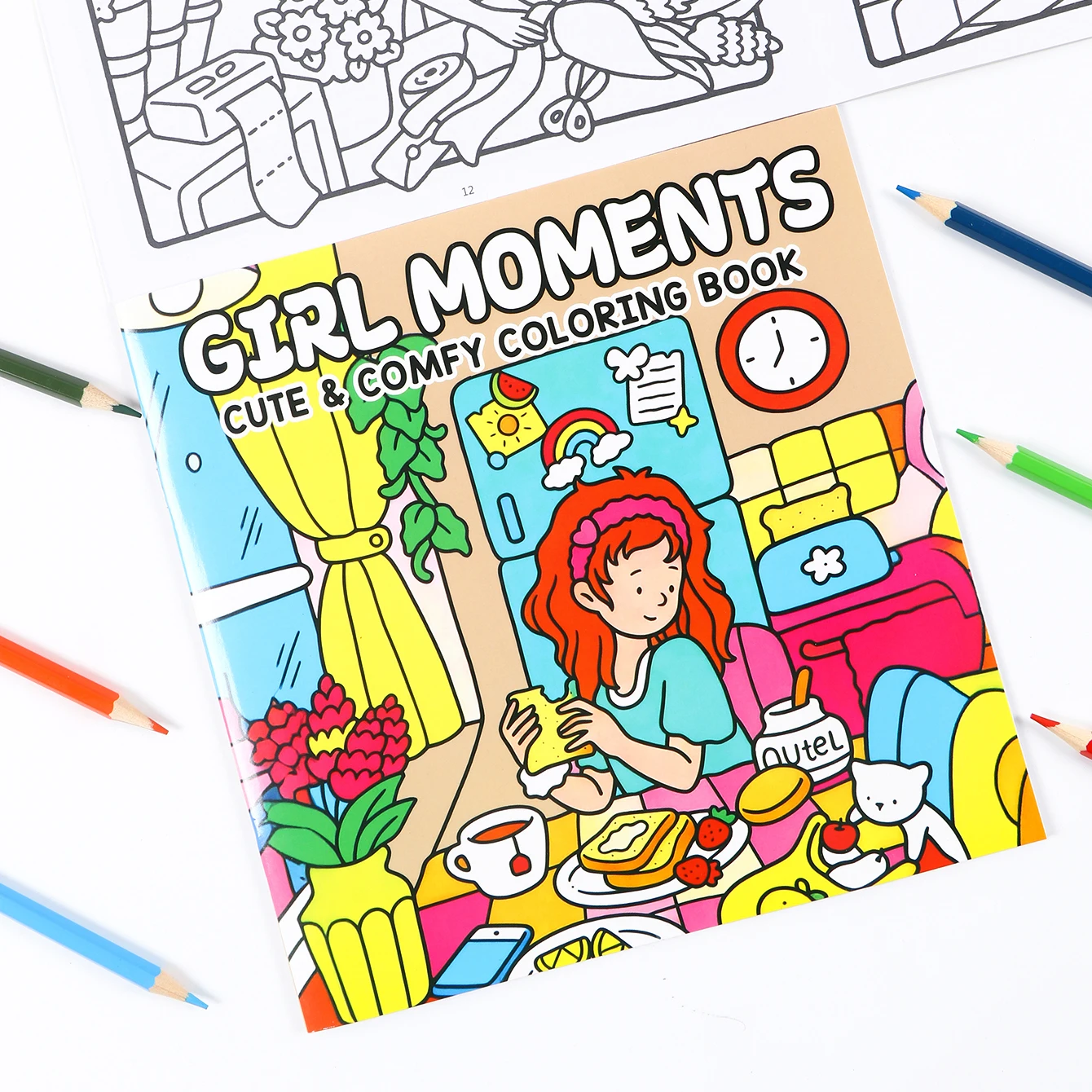 

Книга-раскраска для девочек на 24 страницы, альбом для рисования с нарисованными вручную причудливыми иллюстрациями, прочный и долговечный подарок для всей семьи, для детей, студентов, на день рождения