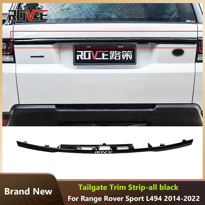 

ROVCE 1PCS Black Rear Door Tailgate Trunk Molding Trim For Range Rover Sport L494 2014-2022 Tailgate Trim Car Accessories