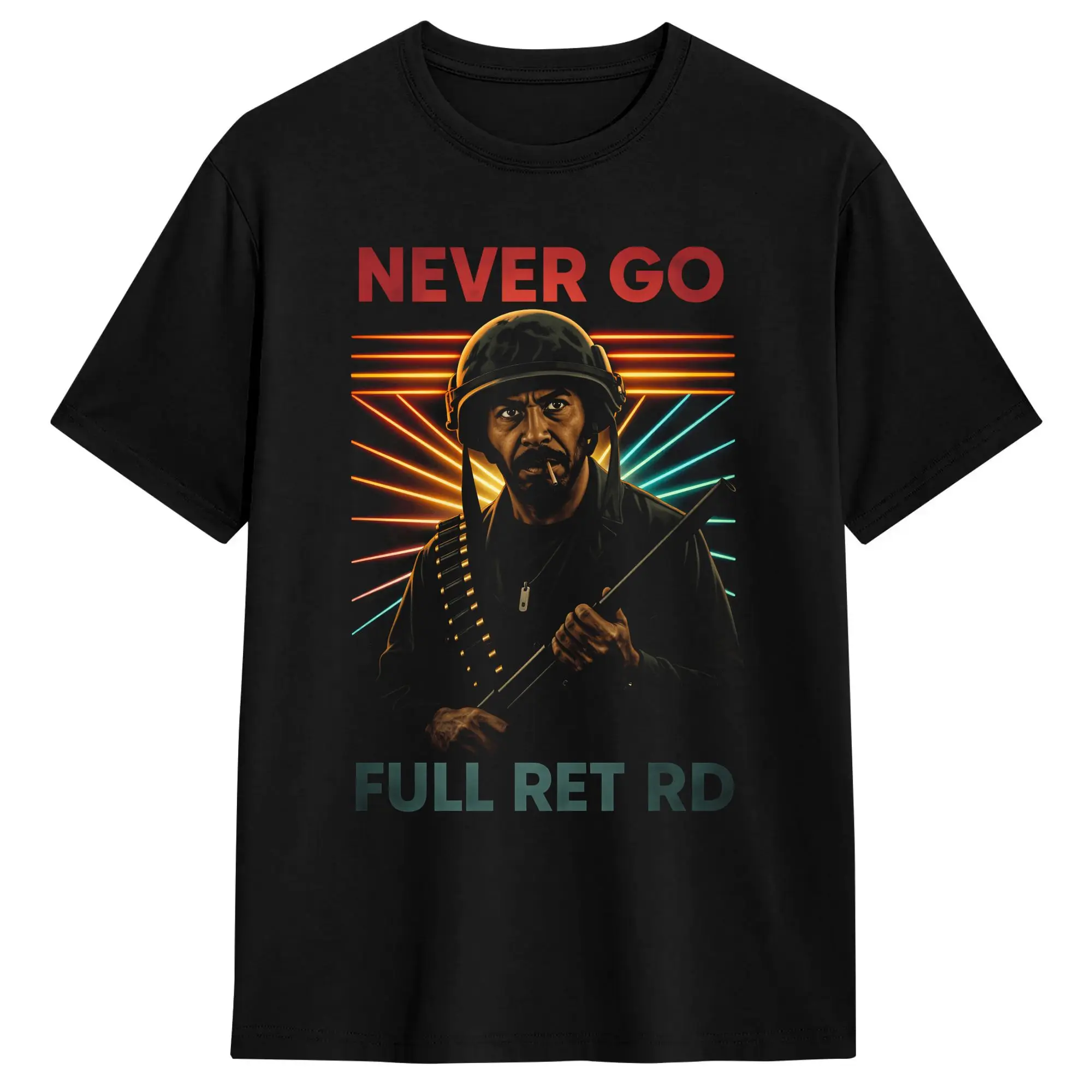 Never Go Full Retro Style Tropic Thunder T Shirt Men's  Y2K Fun T-Shirts Summer O Neck Hipster Tees Hot Sale Big Size Clothes