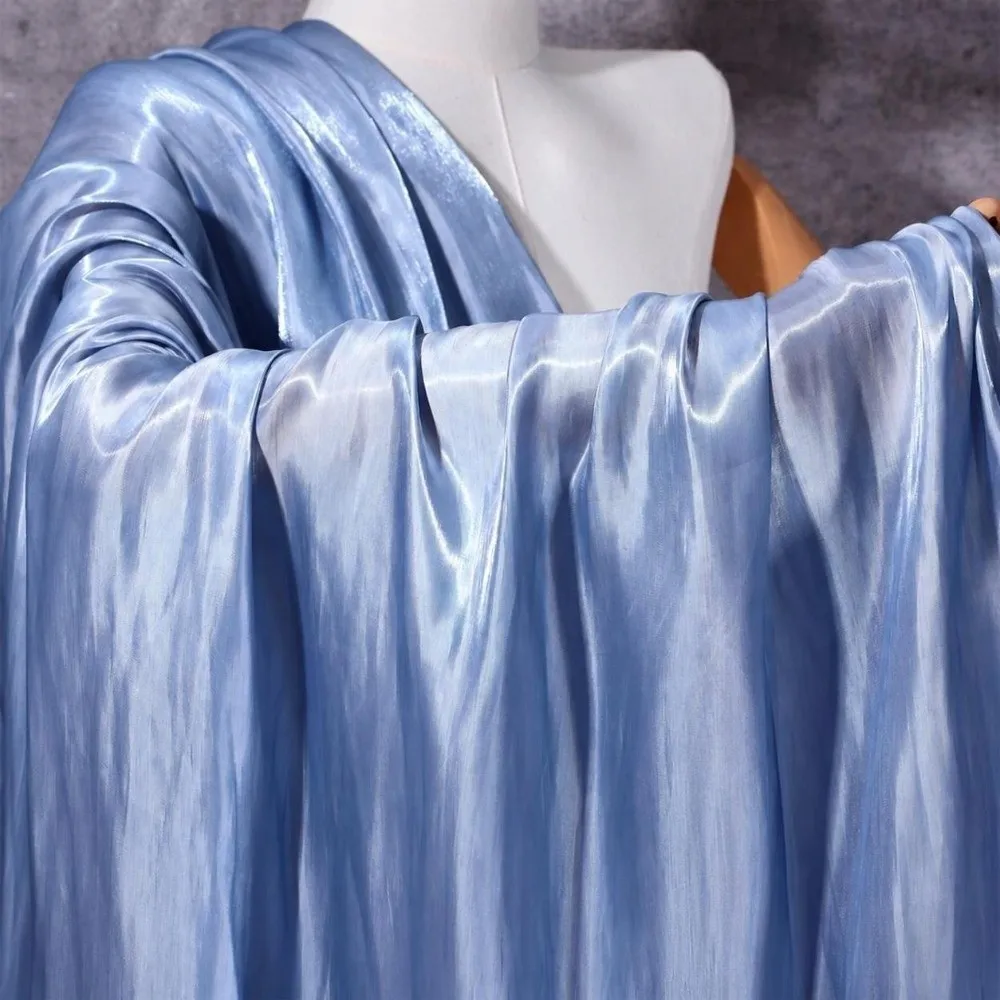 Reflective Surface Liquid Satin Fabric Soft Texture Water Gloss Texture Shiny Satin Fabric Lightweight Material