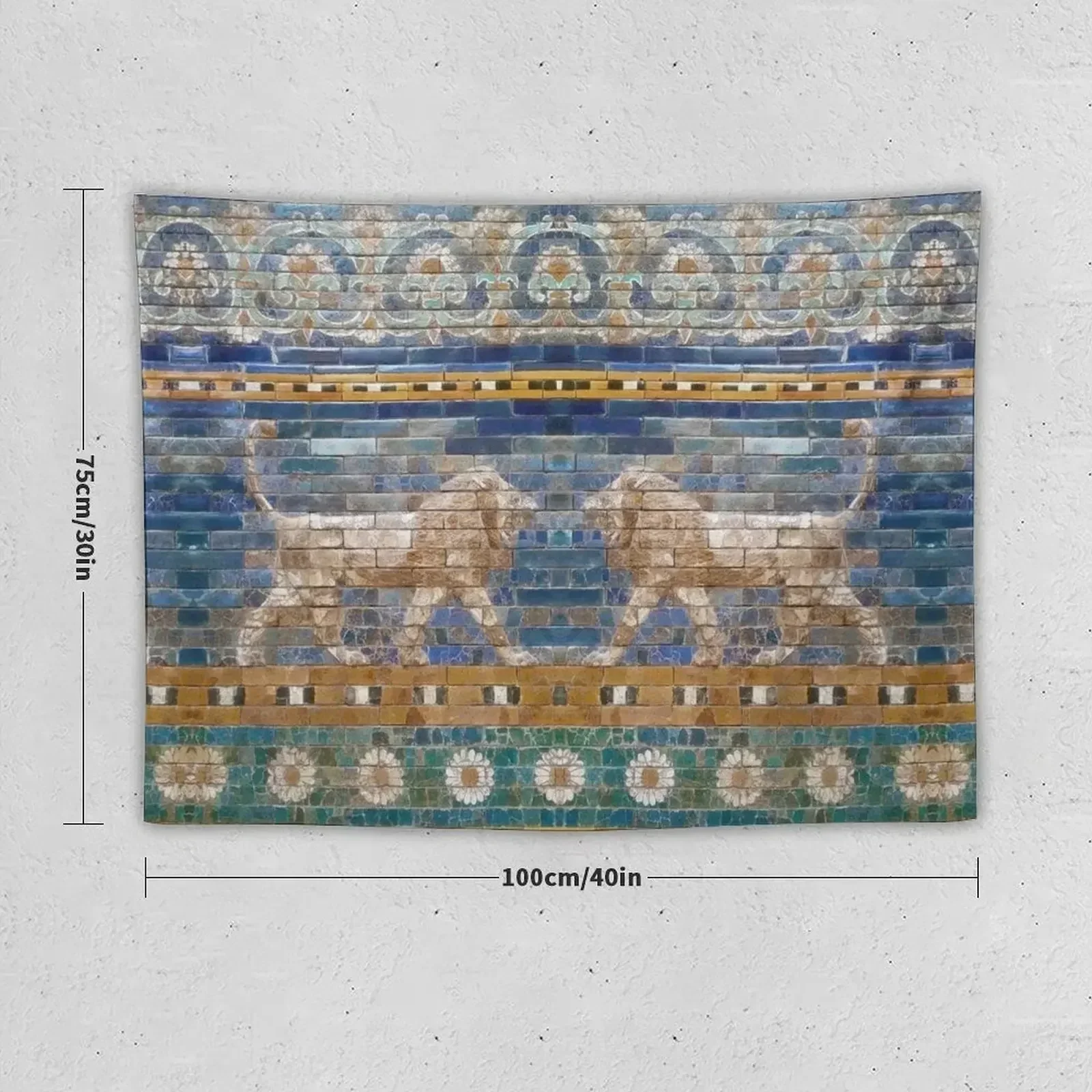 Lions from Babylon Tapestry Japanese Room Decor Cute Decor Wall Tapestries Tapestry