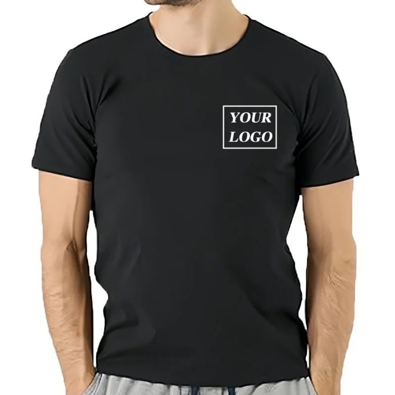 T-shirt de sport à séchage rapide pour hommes et femmes, logo personnalisé, soie glacée, uniforme d'équipe à manches courtes