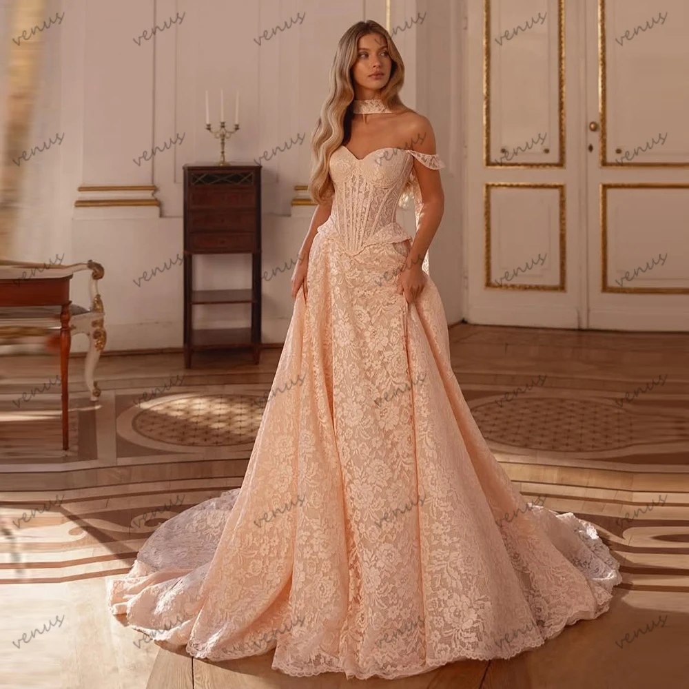 

Винтажные свадебные платья: великолепные кружевные многоярусные платья с открытыми плечами и вырезом «сердечко», индивидуальный пошив, Vestidos De Novia 2026