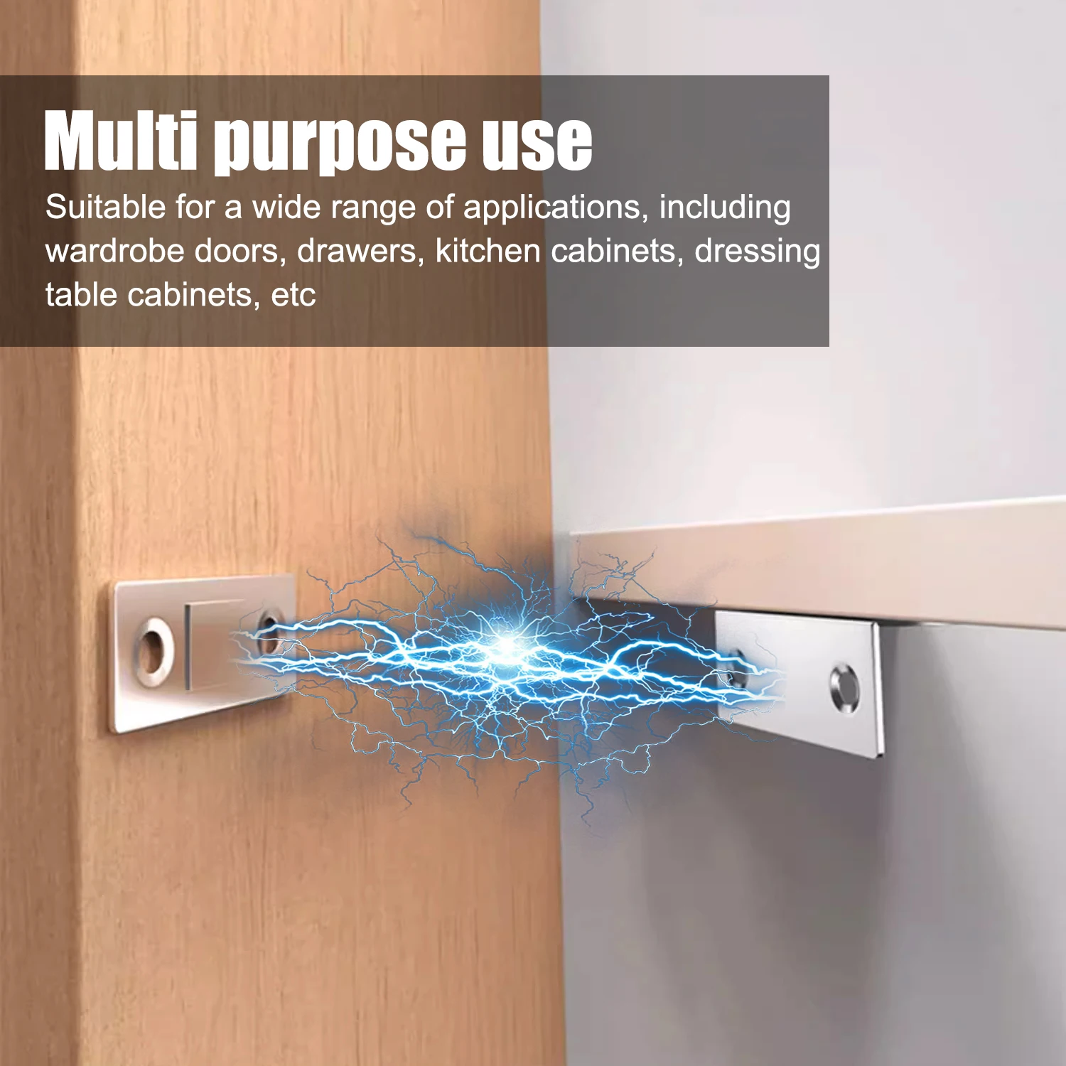 1/4Set Strong Magnetic Door Catch Sheet Invisible No-punch L-shaped Cabinet Door Closet Drawer Suction Patch Adhesive with Screw