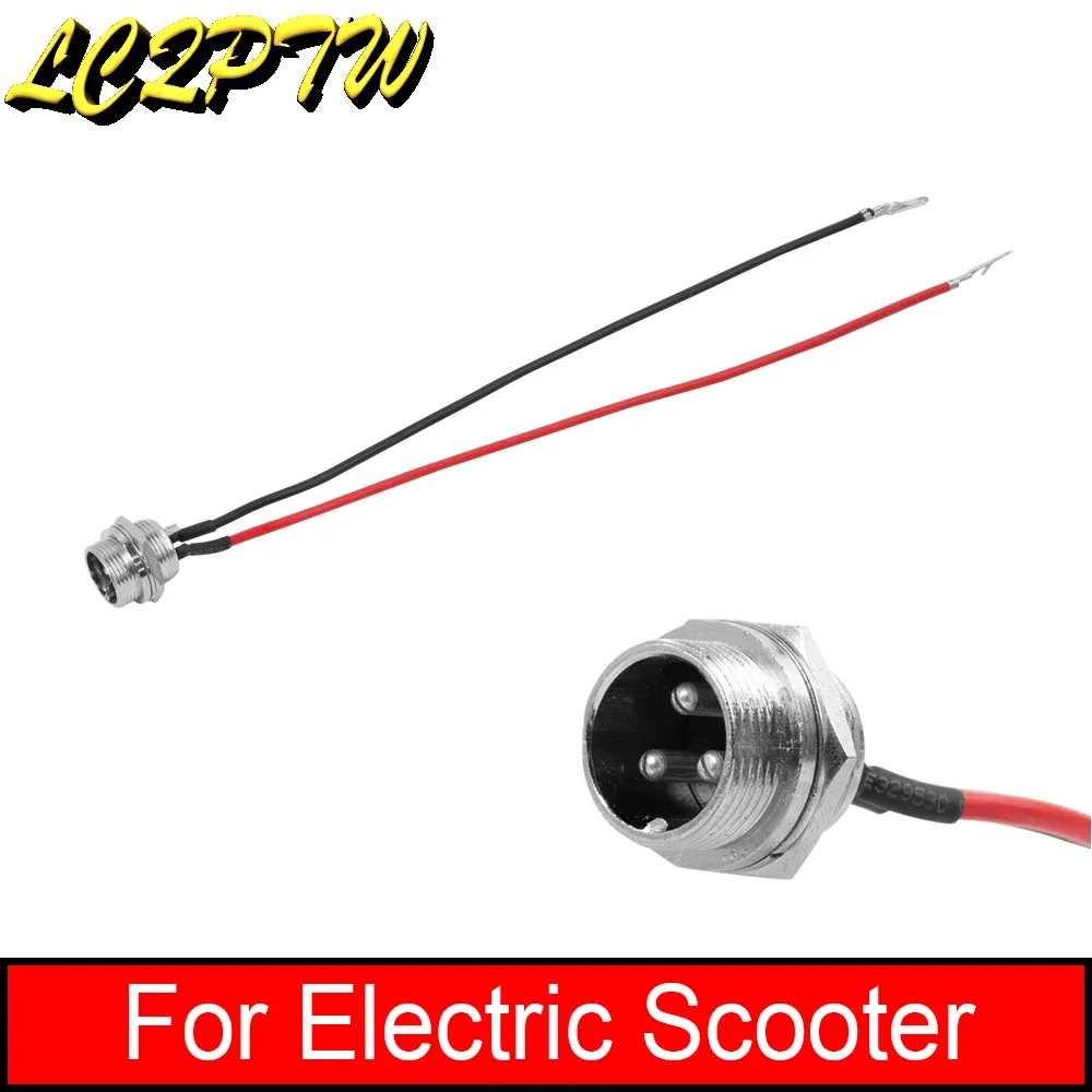 Porta de carregamento para scooter elétrico Cabo de carregamento Hoverboard Cabos de carregador de bateria 3 pinos Conector 3 Pólo 2 fios