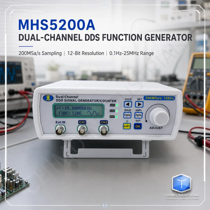 【CHIMU INDUSTRIAL】MHS5200A Dua - Dual Channel Arbitrary Waveform Function Generator 60Mhz ulasan dan harga