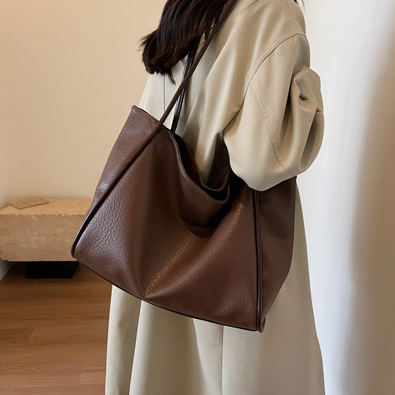 Weiche Leder frauen Tasche Hohe Kapazität Schulter Frauen Tasche Einfache Einfarbig Handtasche Geldbörse Weibliche Top-Griff Tasche Büro handtasche – Detail 23