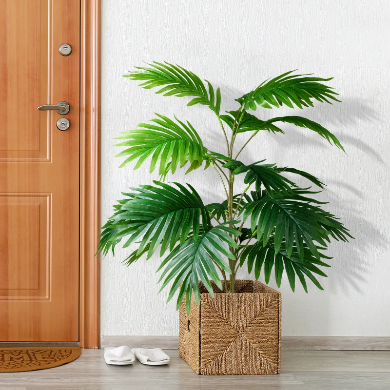 70cm Artificial Palm Tree Plant UV Resistant Tropical Areca Plant Monstera Leaf Safari Leaves Beach Vacation Party Decoration