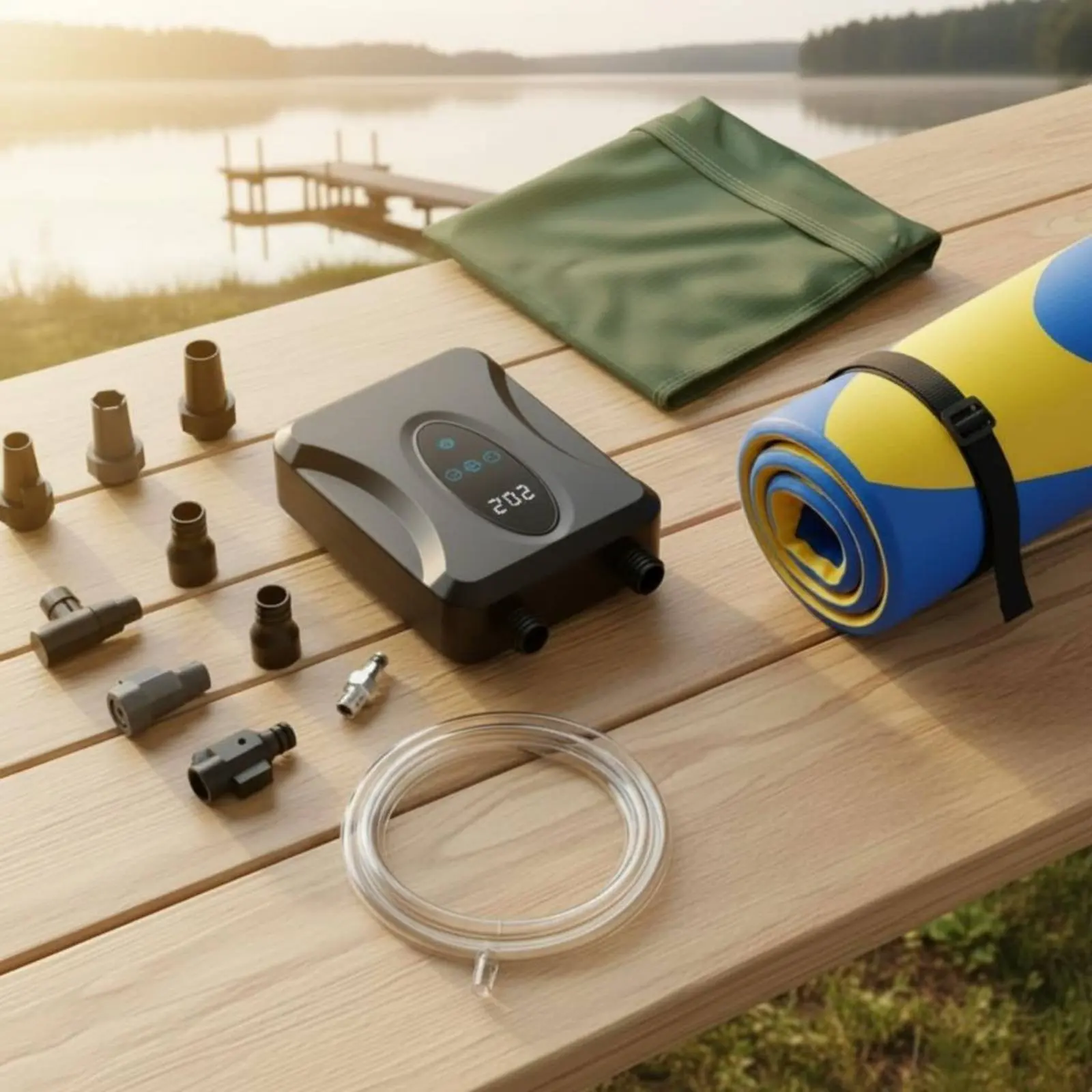 

SUP Pump Fast Inflation and Deflation Electric Air Pump Portable Inflator Deflator Lightweight Outdoor Gear Single-Button