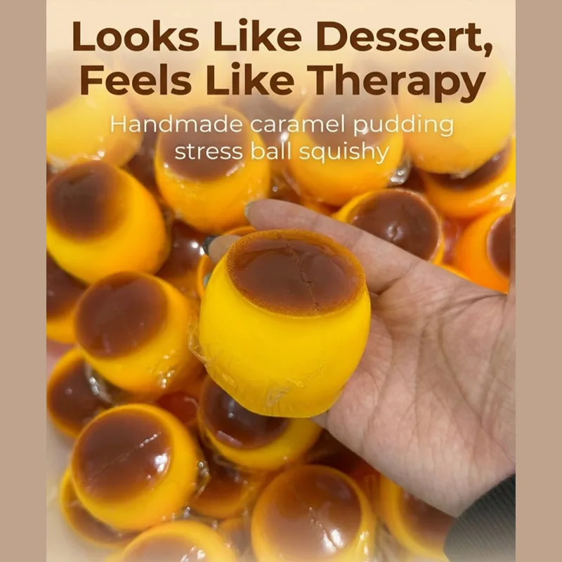 Handmade Caramel Pudding Pinch Brittle Pressure Ball Home Decorat Soft Tpr Slow Rebound Asmr Sensory Decompression Perfect Gifts