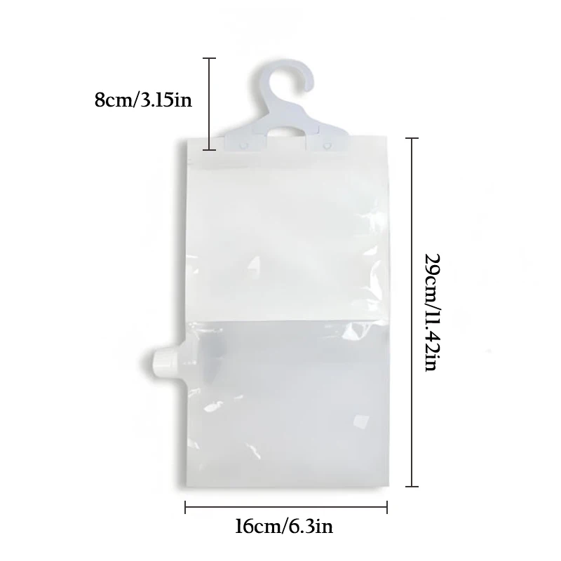 △ 1-10PCS Reusable Moisture Absorber Bags Empty Bag With Hook Hanging Dehumidifier Bags For Room Wardrobe, Bathroom, Basement
