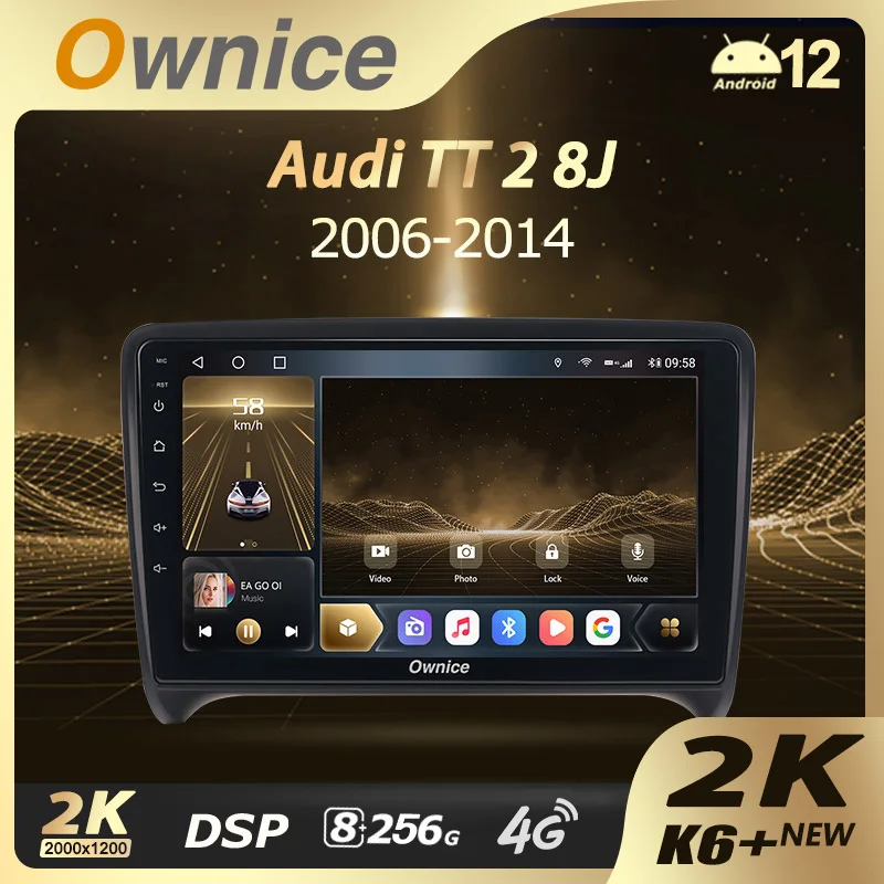 

Ownice K6+ 2K for Audi TT 2 8J 2006 - 2014 Car Radio Multimedia Video Player Navigation Stereo GPS Android 12 No 2din DVD 8+256G