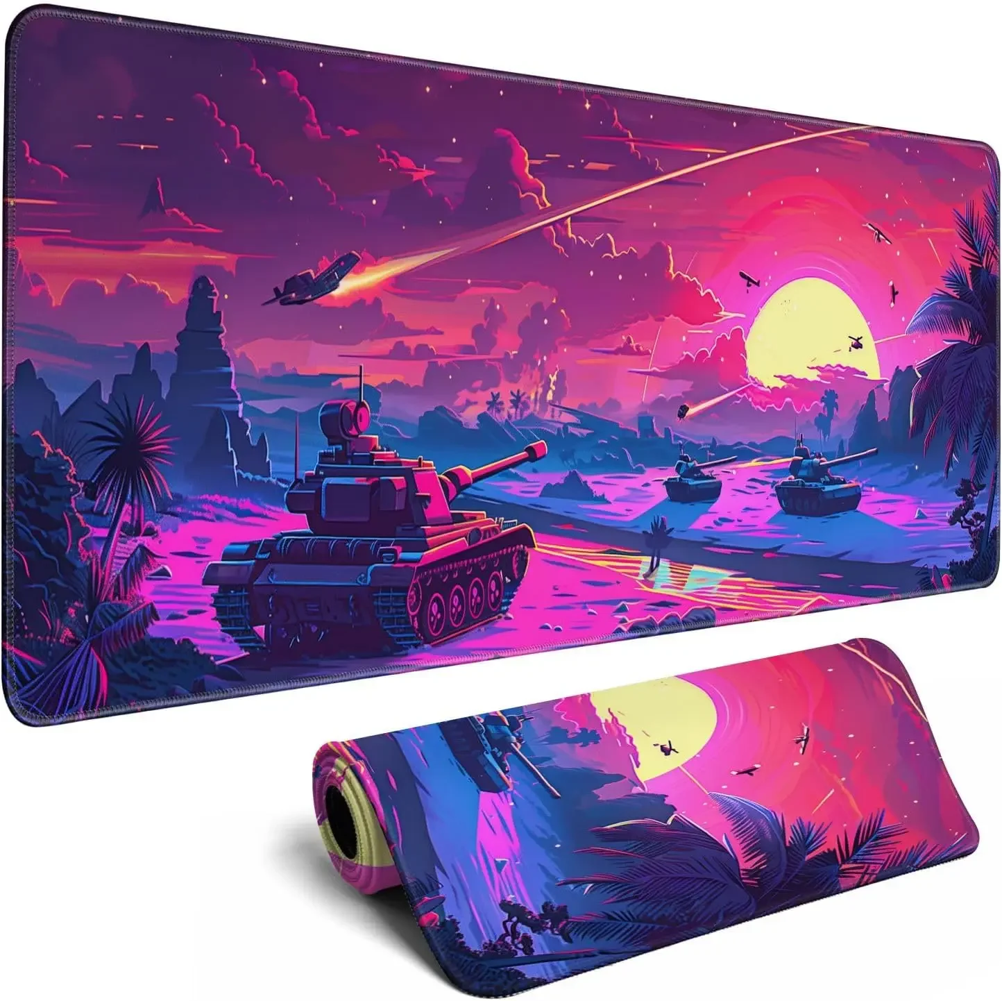 Landscape large mouse pad tank game mousepad extended office laptop keyboard pads new anti-slip rubber office carpet table mats