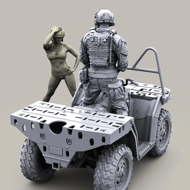 Kits de modèles de soldats en résine 1/35, figurine incolore et auto-assemblée (offre spéciale)(1 soldat, exclu les véhicules) A-2060