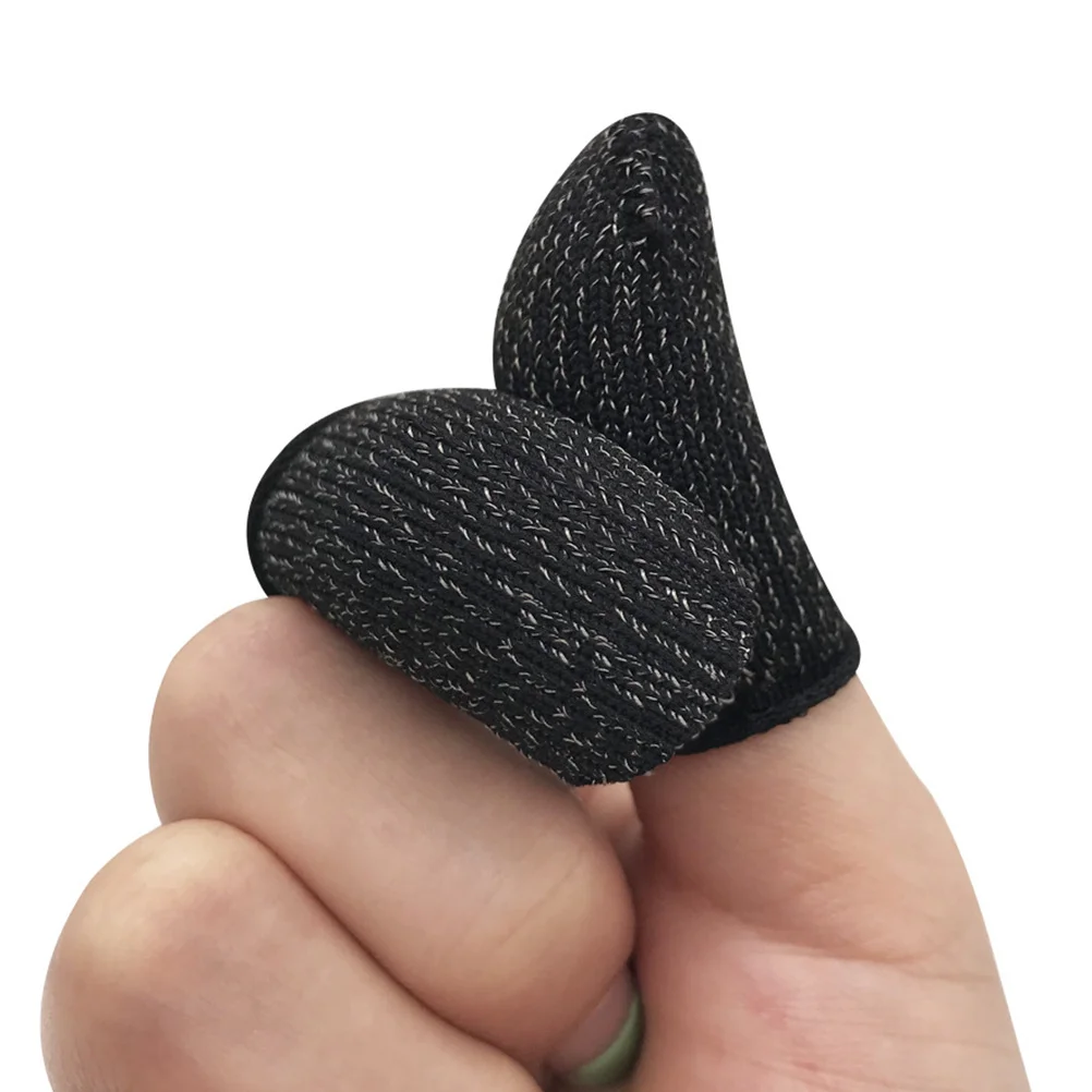 10Pcs Elastic Finger Cots Anti-Sweat Touch Sensitivity Phone Game Playing Accessory Lightweight Portable Black Edge
