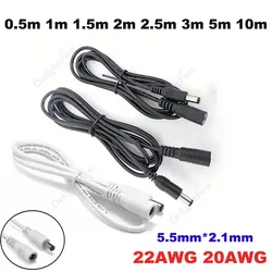 2.1mm*5.5mm DC Cable Connector Cord Female to Male Plug DC Extension Cable For 12V Power Adapter Surveillance Camera LED Strip