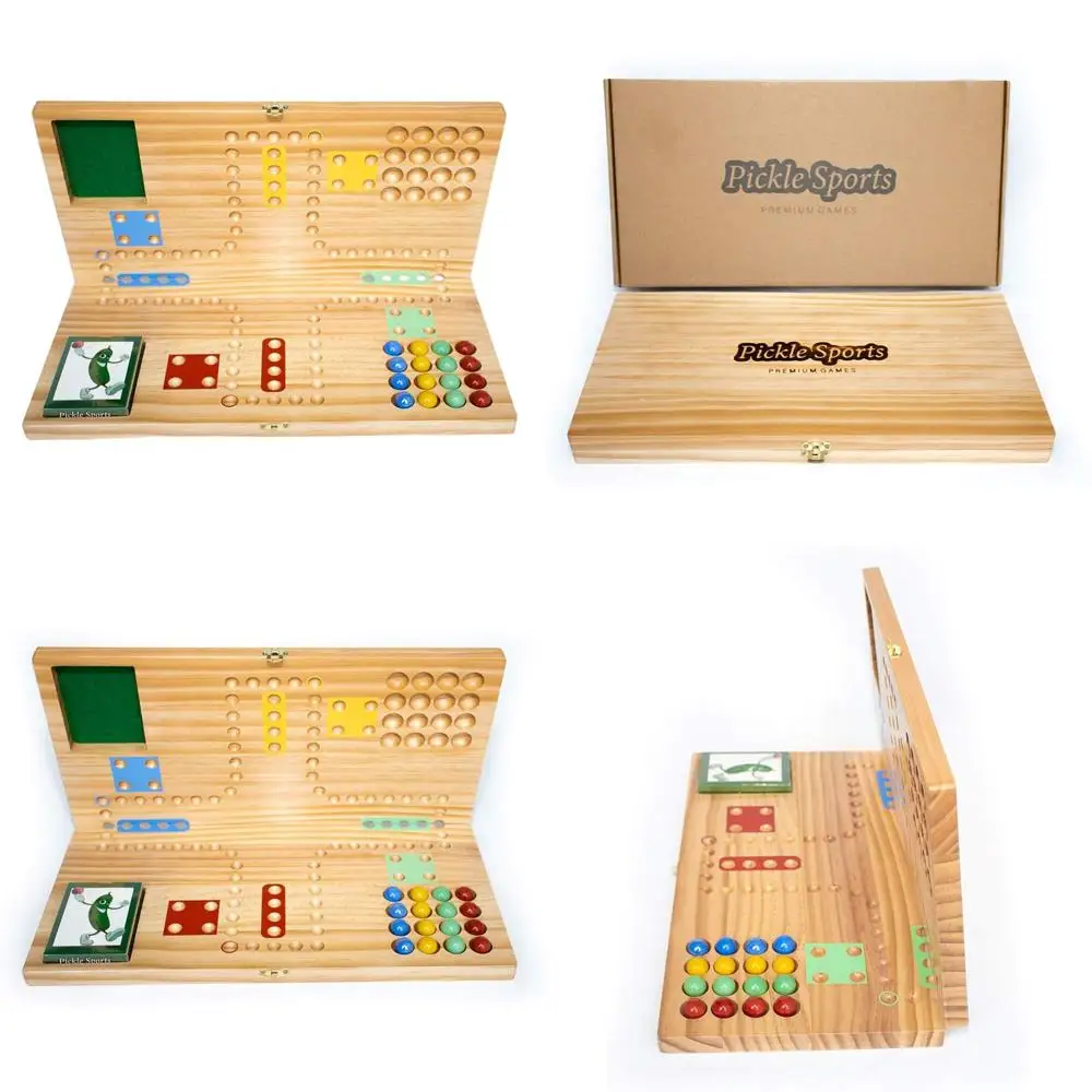 

Folding Marble Race Board Game - Portable Travel Pickle Sports Card Game