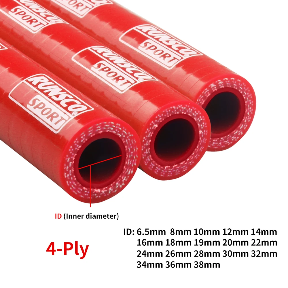 One Meter Silicone Straight Hose Coolant Intercooler Turbo Tube Air Intake Piping water hose Pipe 4Ply