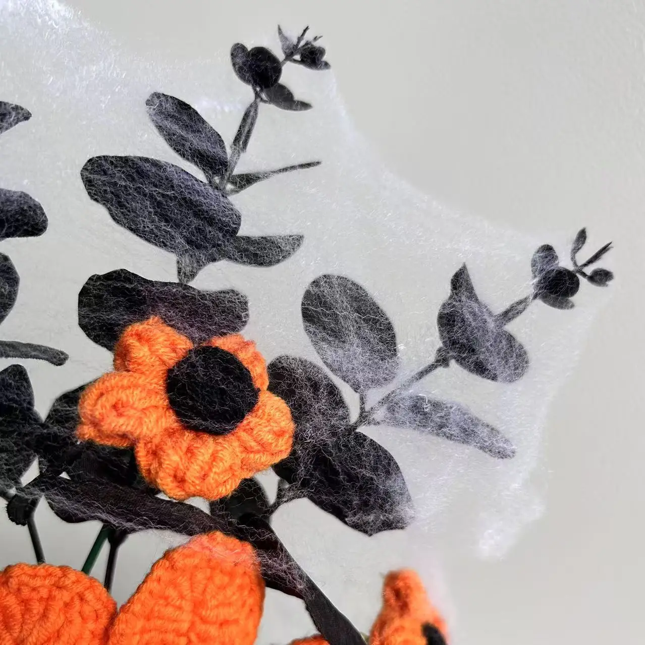 PH028 الزهور الاصطناعية عبر الحدود هالوين محاكاة زهرة ديكور المنزل غزل محبوك زهرة اليد هدية المنتج النهائي