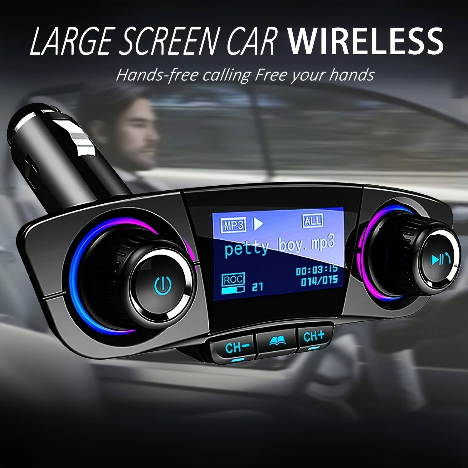 1pc Car MP3 Player With Card Slot, AUX Wireless Receiver, Multi-function Car USB Music Player, Car Wireless FM Transmitter