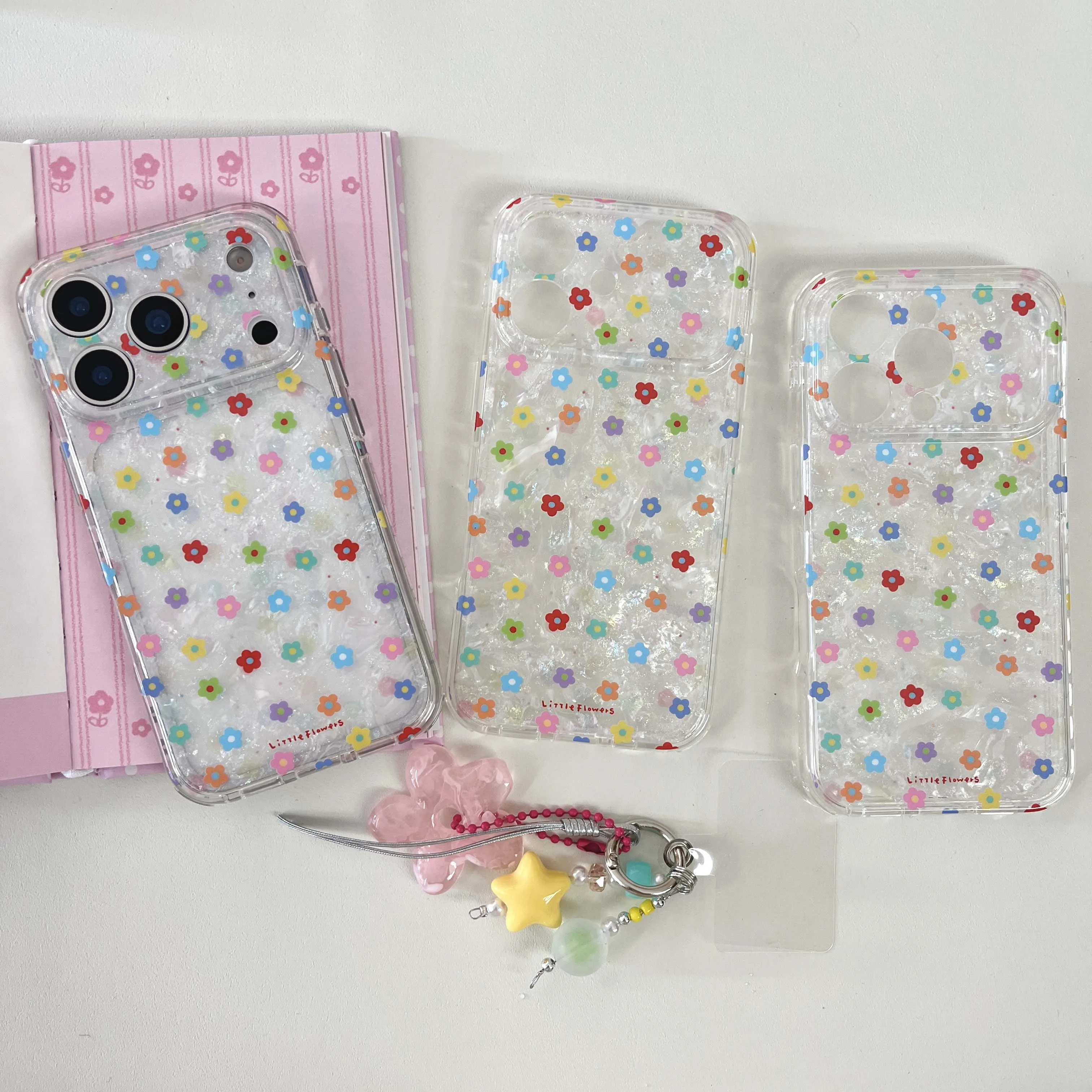 

Colorful glitter shiny phone case shell for iphone 15 16 17 pro max 13 14 promax cartoon stars pendant cover