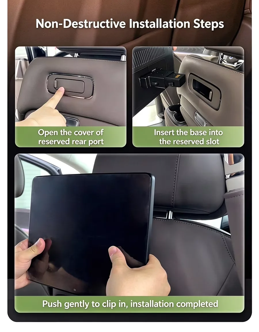 14.1 Inch Headrest Monitor For Toyota / Xiaomi / BYD CarPlay Android Auto GPS 4G WiFi BT Multimedia Player Rear Seat Screen