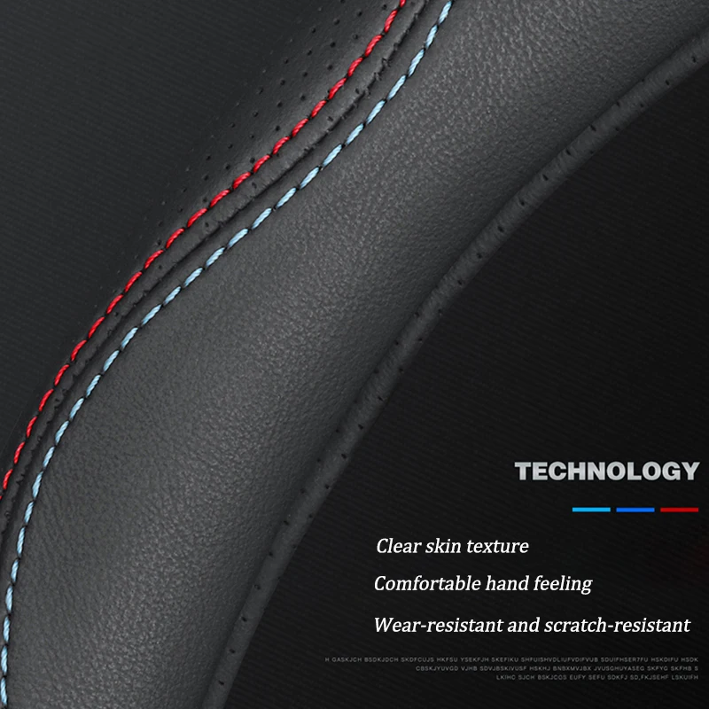 New Leather Car Steering Wheel Cover for BMW M E46 E90 E60 F30 E39 F10 F20 E87 E36 F20 F30 E92 1 2 3 5 6 7 Series X1 X3 X5 X7