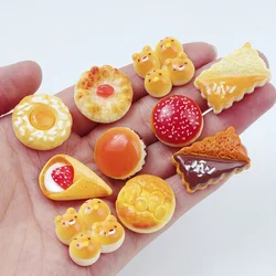 10/100pcs Resin Food Bread Cake Flatback Simulation Food Art Supply Cabochon DIY Craft Decoration Doll House Accessories