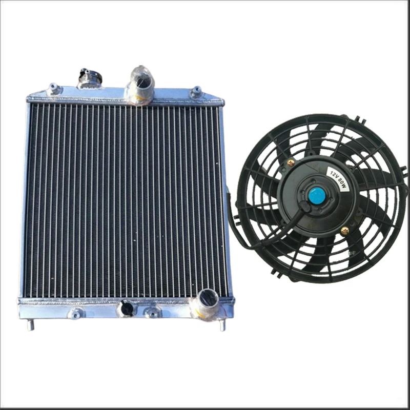 3 Row Aluminum Radiator + Fan For Honda Civic EK EG D15 D16 28MM In/Out 1992-2000 1993 1994 1995 1996 1997 1998 1999 AT