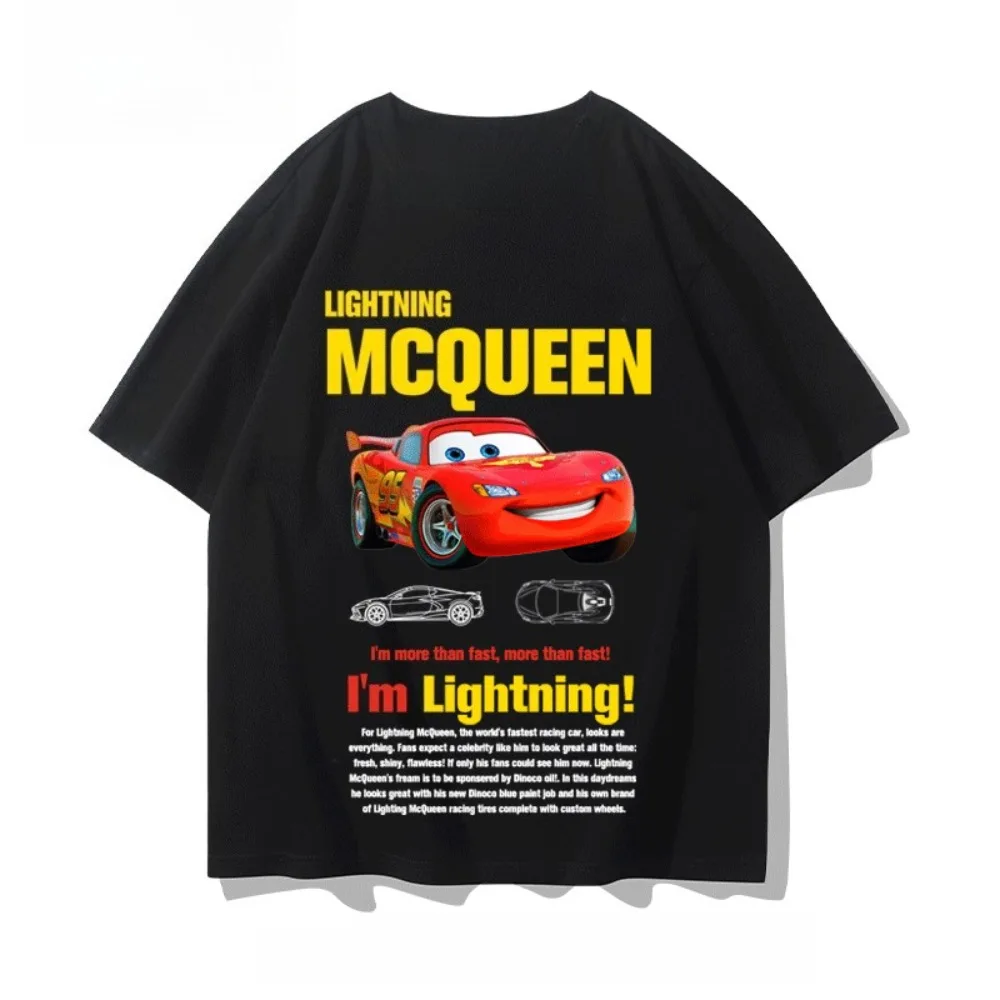 

Racing Story Lightning McQueen Printed Short Sleeve Men's and Women's Loose Casual Cute Versatile T-Shirt Clothes Summer