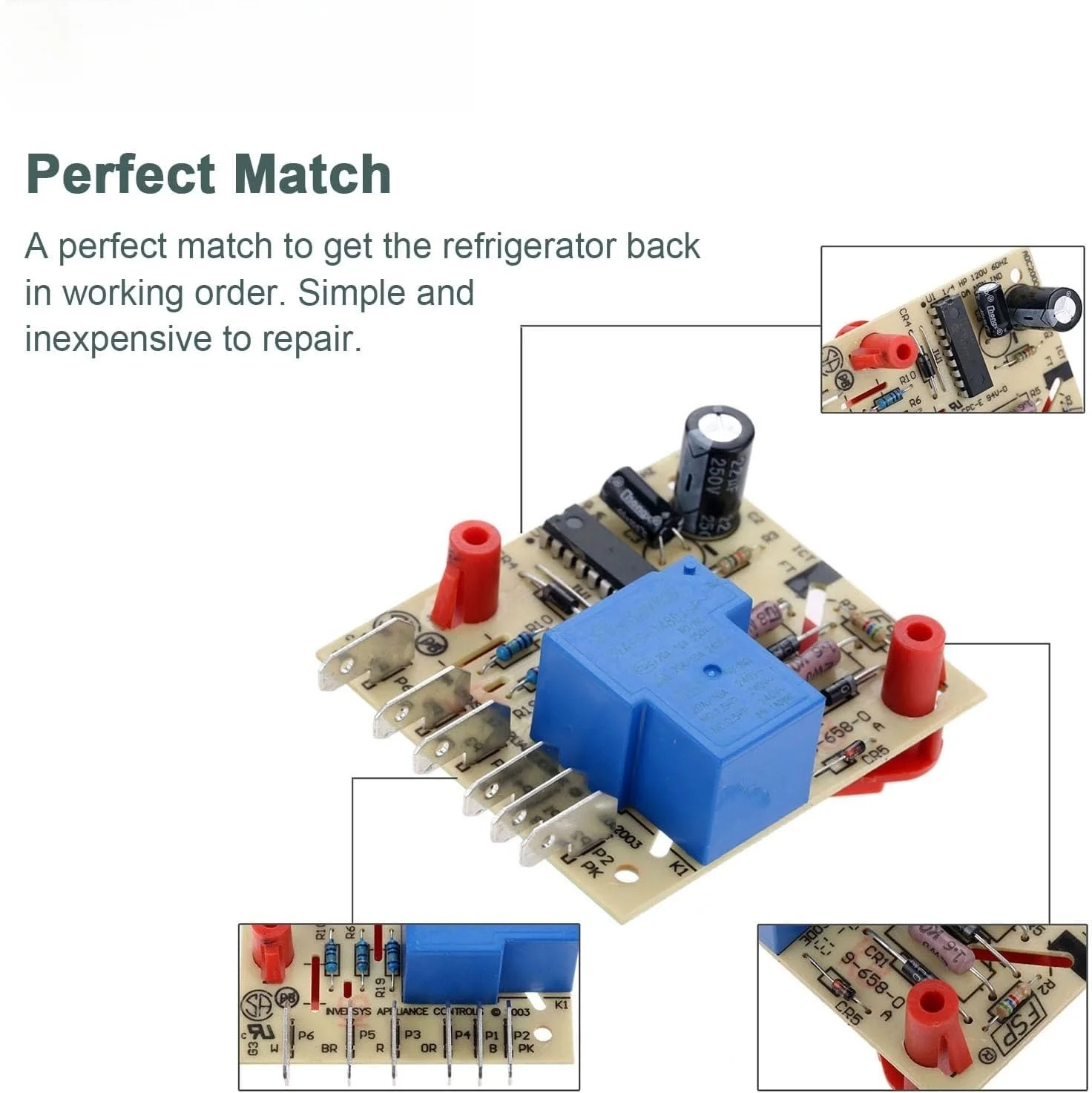 W10352689 4388931 for Whirlpool Kenmore Fridge Main Control Board Refrigerator Adaptive Defrost Control Board Replacement