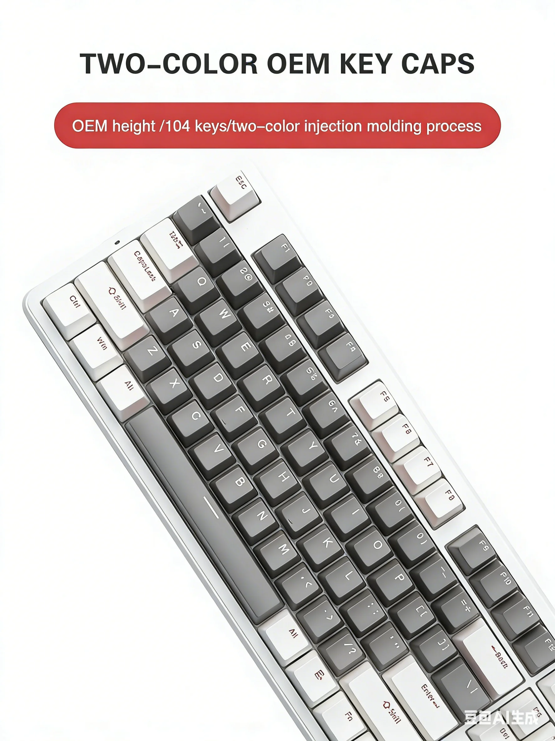 Keycaps PBT 104 Keys OEM Profile Dual Color Injection Molding Process Spherical Keycap For Cherry MX Switch