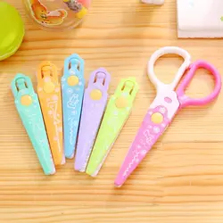 Creative 6-in-1 Replaceable Blade Lace Scissors Serrated Curve Flower Edge Scissors Cute Cartoon Kids Craft Scissors Stationery