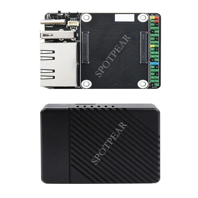 Raspberry Pi CM4 dual ETH mini Open-source Router Board Metal case for Compute Module 4 IO Board