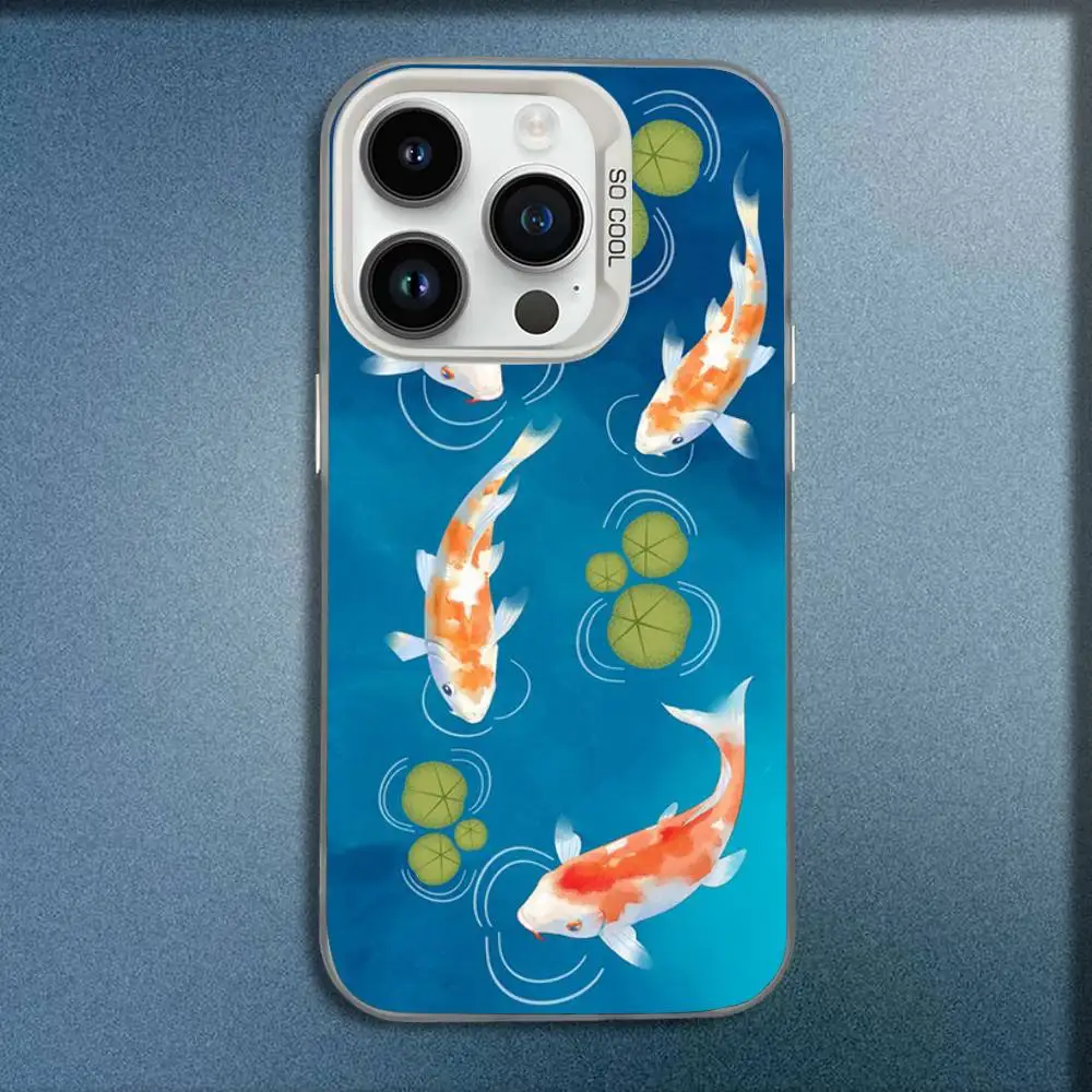 حافظة هاتف K-Koi G-Goldfish لهاتف iPhone 17,16,15,14,13,12,11,Pro,Max,Plus,E,SE4,Air,Mini White IMD Box