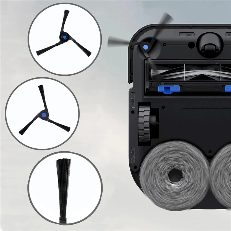 A01V-For Ecovacs X2 Omni / X2 Pro / X2 مرفق غطاء فرشاة الجانب الرئيسي فلتر Hepa ممسحة الملابس كيس لجميع الغبار ملحق